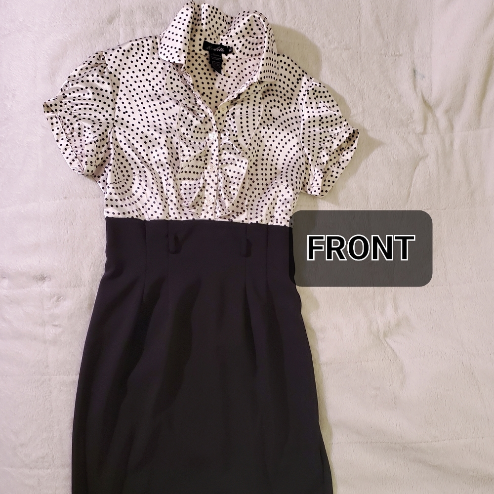 Black and white pencil skirt dress